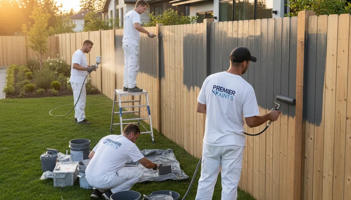 Professional fence painting in Albuquerque, NM by expert house painters protecting wood and metal fences