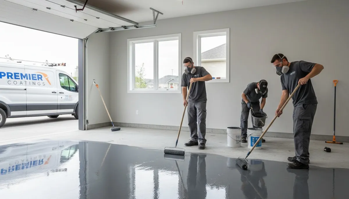 Professional epoxy garage floor coating in Albuquerque NM for durable, dust-resistant finish