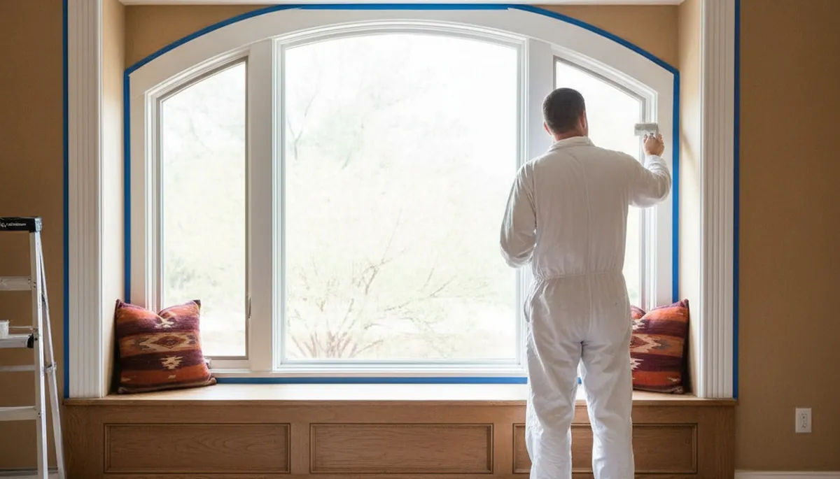 Professional interior trim painting with crisp lines highlighting home details in Albuquerque, NM