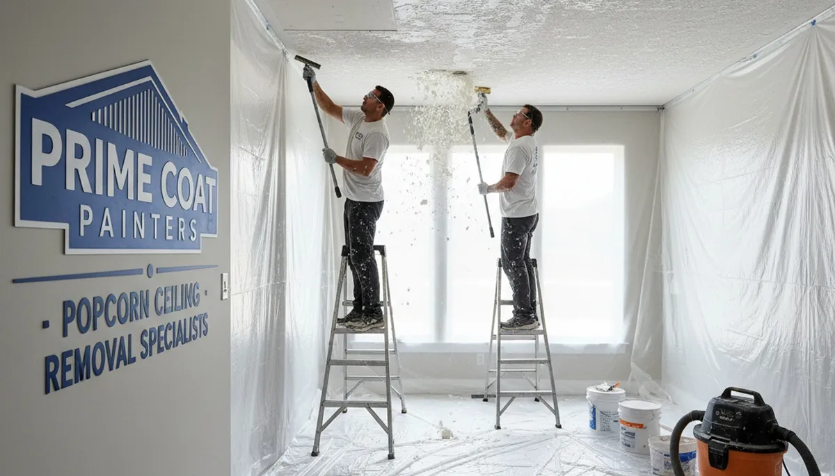 Professional popcorn ceiling removal and repainting by house painters in Albuquerque, NM