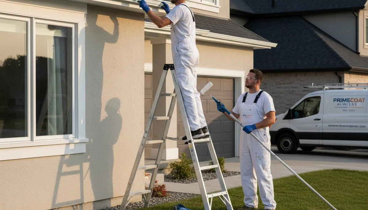 Professional trim and fascia painting on Albuquerque NM home by expert house painters
